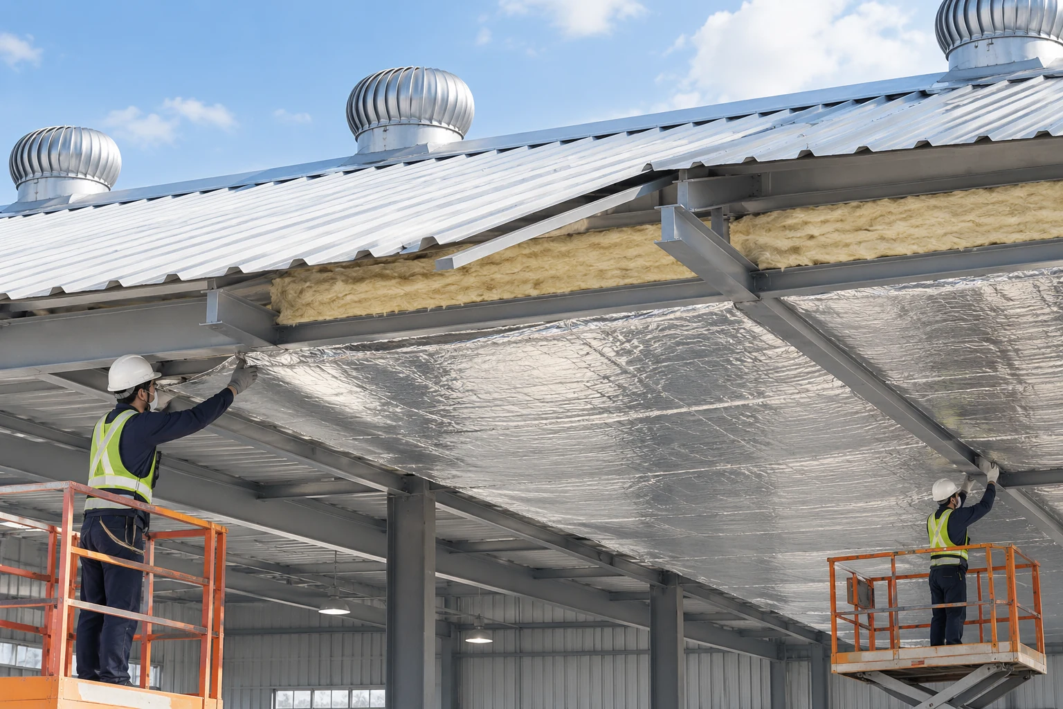 2. Bổ sung lớp cách nhiệt dưới mái hoặc trong hệ mái